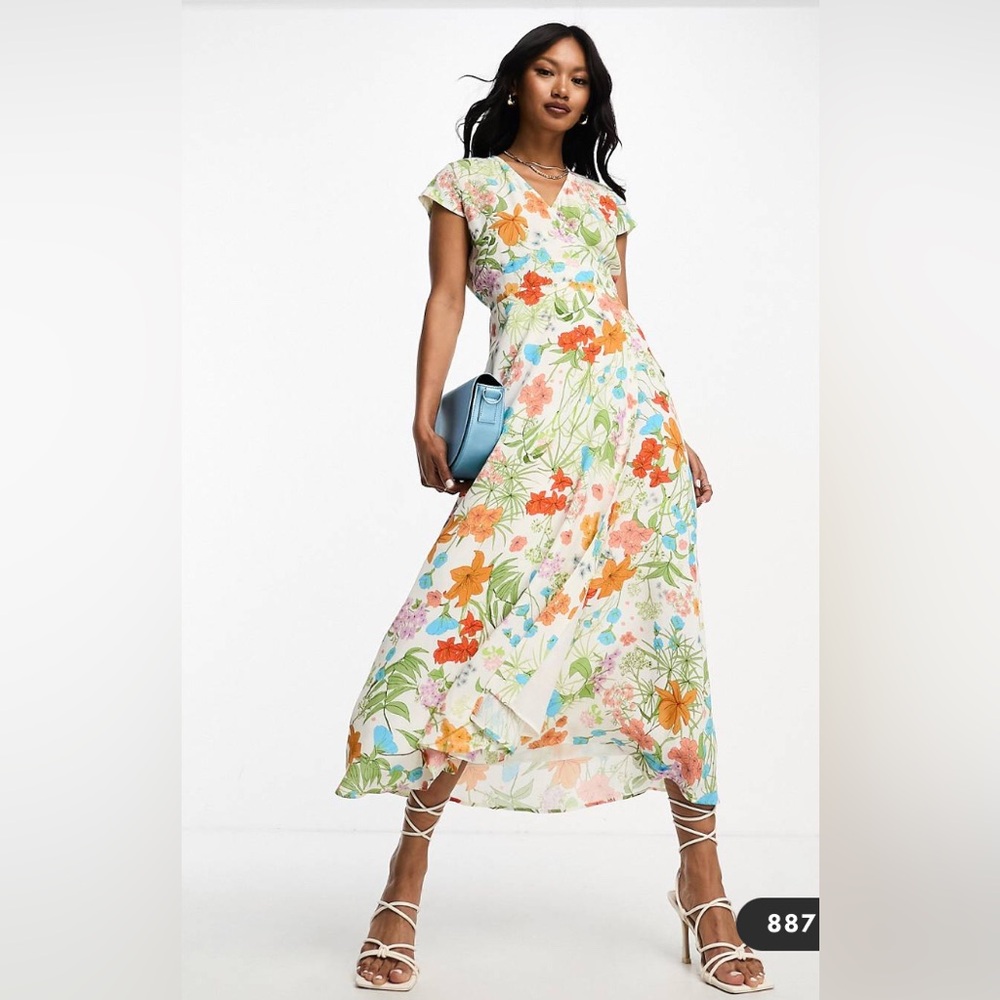 NWT & Other Stories wrap maxi dress in multi floral print